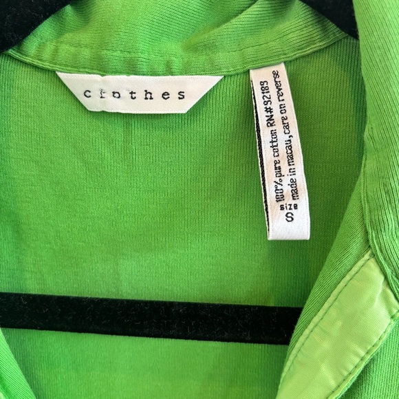 Clothes Brand 100% Pure Cotton Green Women's Collard Sleeveless V-Neck Top Small - Picture 4 of 10